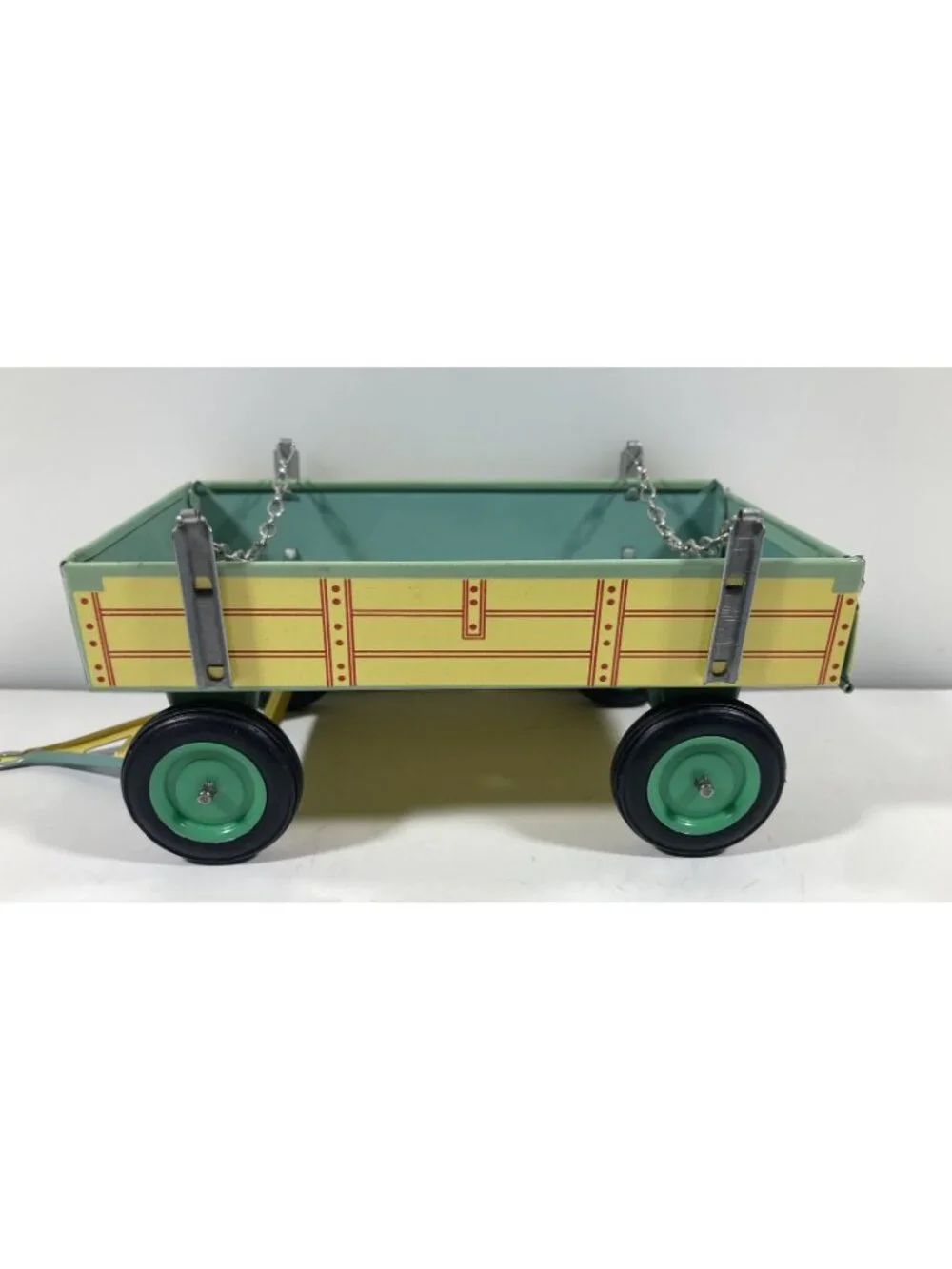 Vintage Kovap Zetor Czechoslovakia Tin Wind Up Toy Tractor & Trailer Used w/Box
